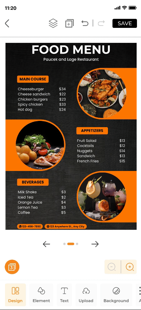 Mobile Editor Touch Screen for Digital Menu Board