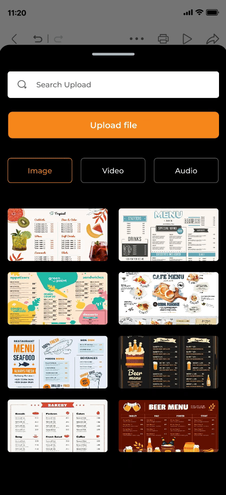 Digital Menu Board Management with Mobile Editor App