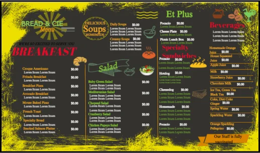 Breakfast Digital Menu