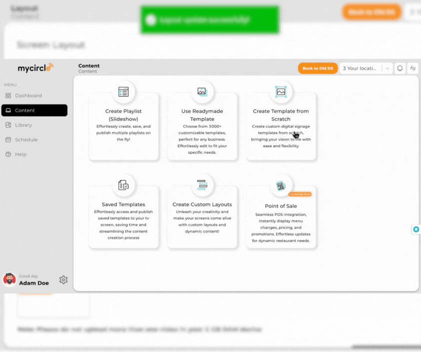 Mycircle Screen Layout