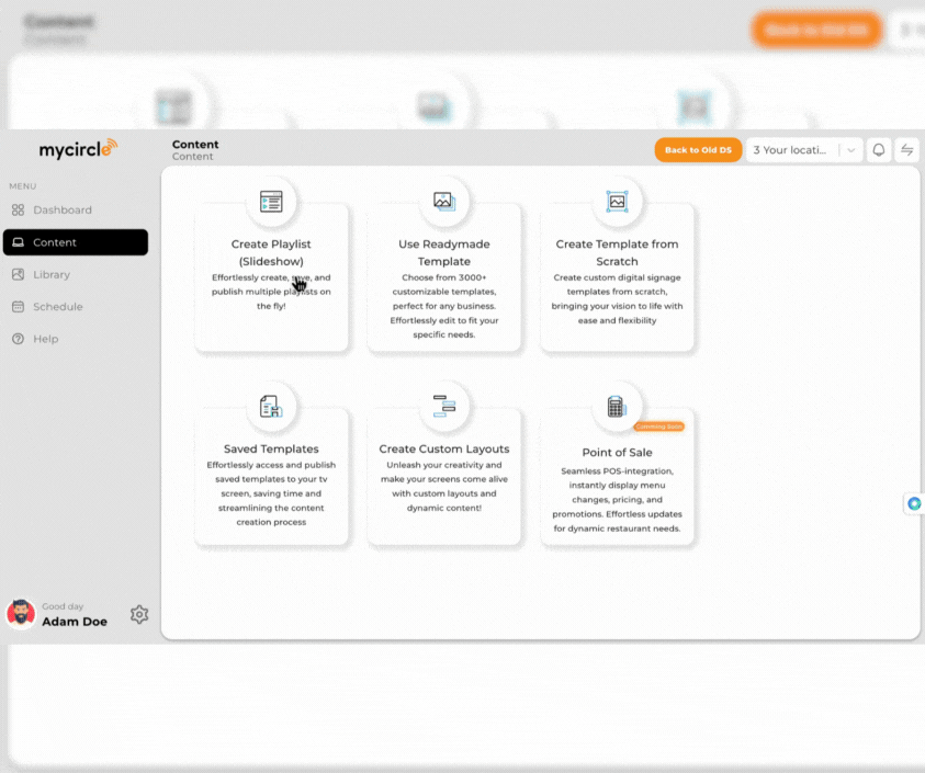 Mycircle Menu Board Playlist
