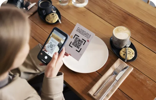 Contactless menu QR code