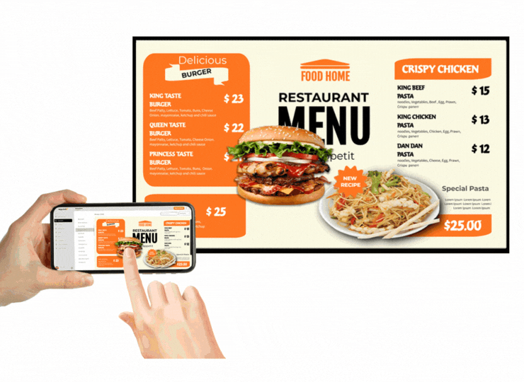 Nento's Mobile Content Editor for Digital Menu Board