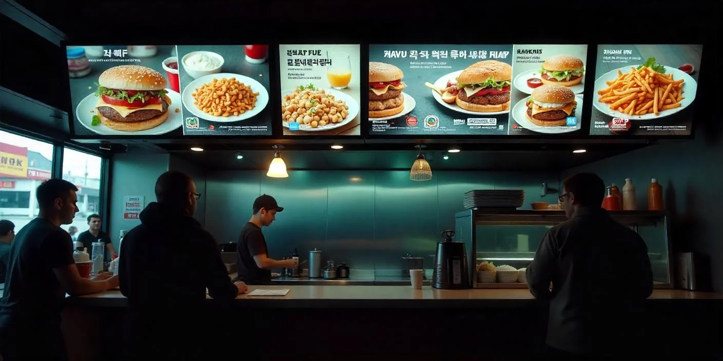 flat-screen TV menu boards