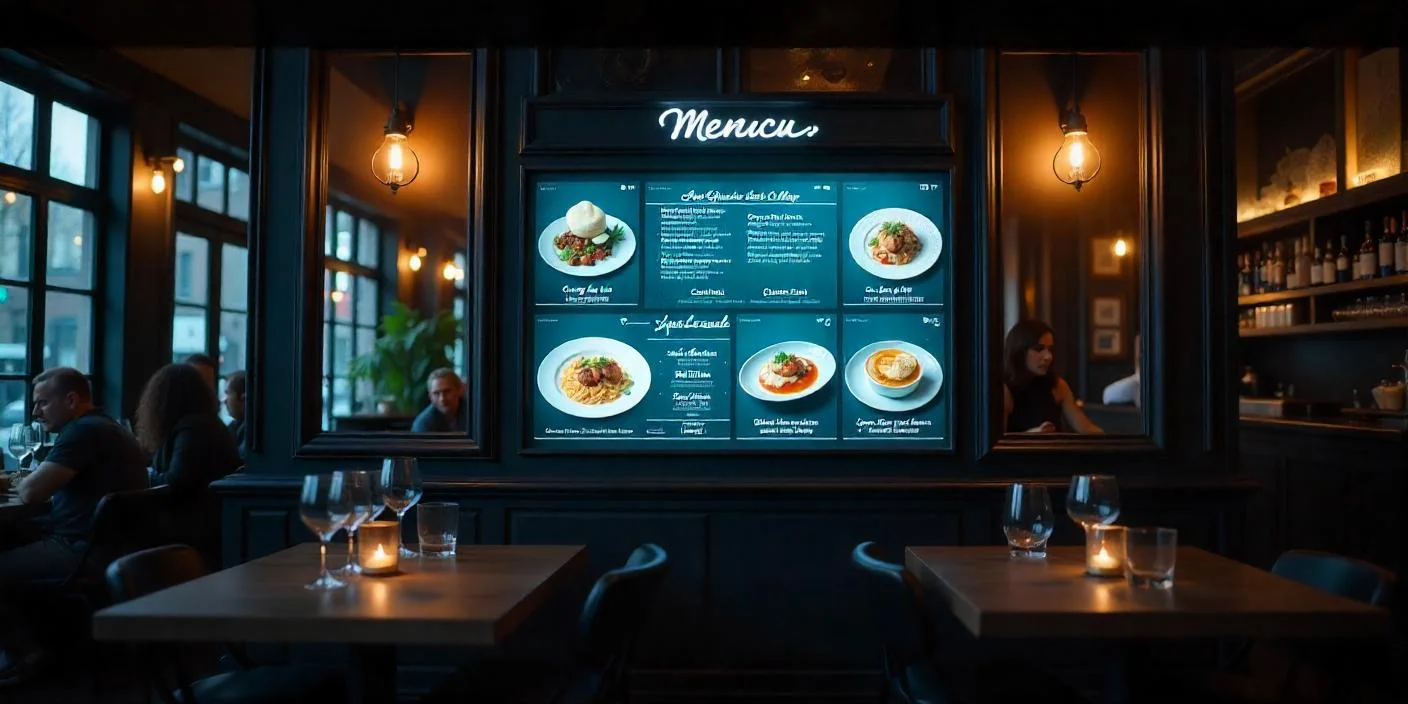 Interactive screens for menus