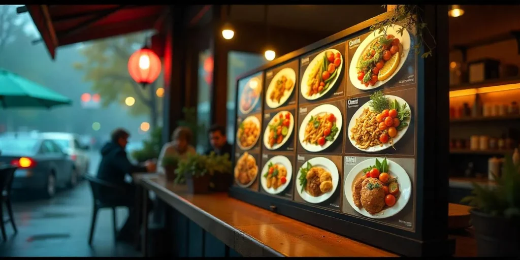 Outdoor Restaurant Menu Display