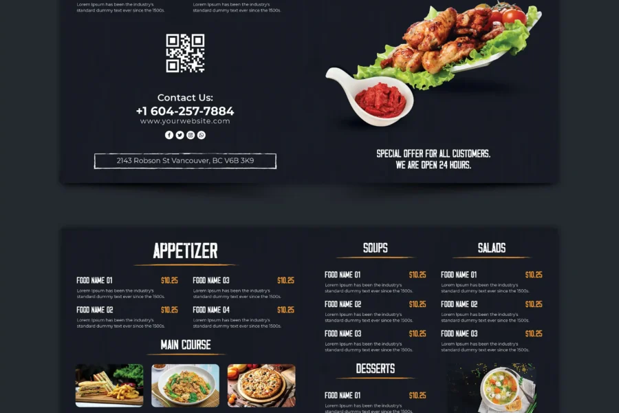 restaurant menu template