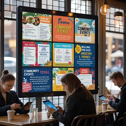 Digital Notice Board For Cafe