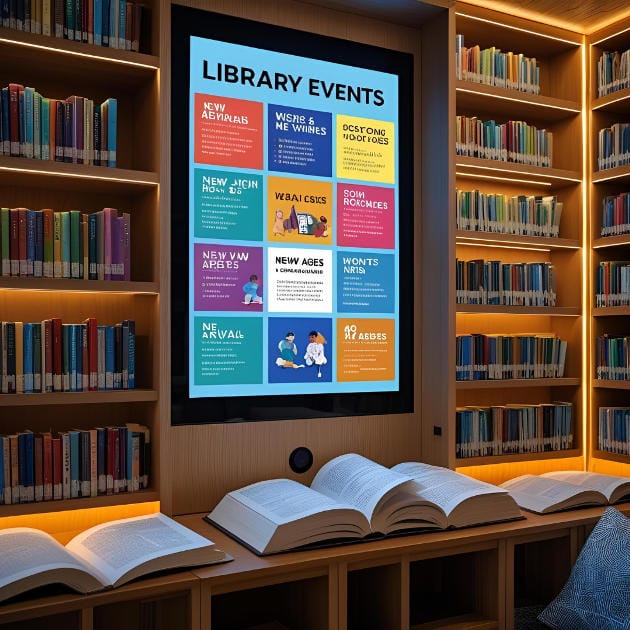 digital signage content library
