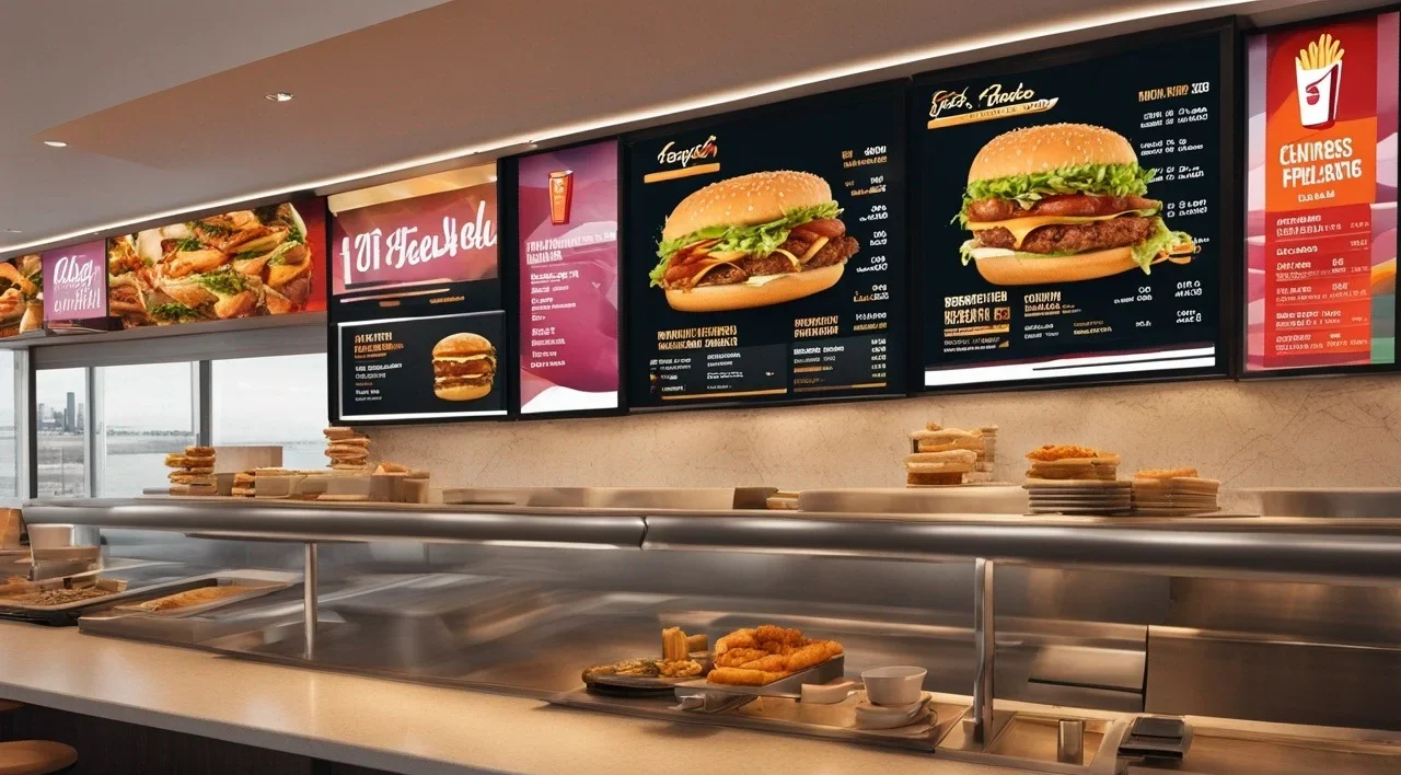 digital menu boards in fast food restaurants