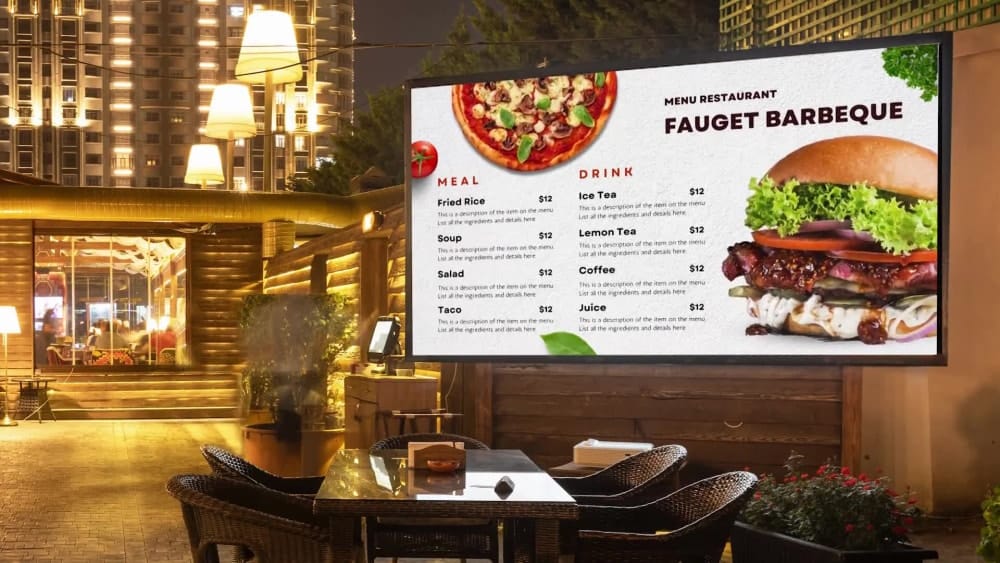 restaurant digital menu board