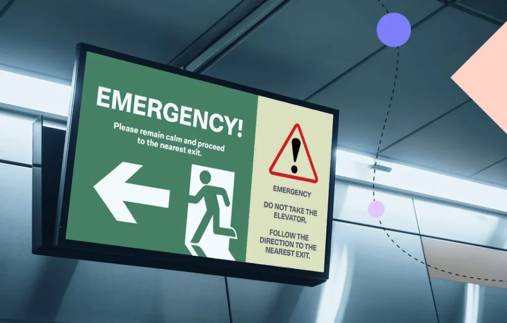 Warning digital signage