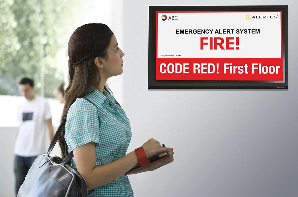 Warning digital signage