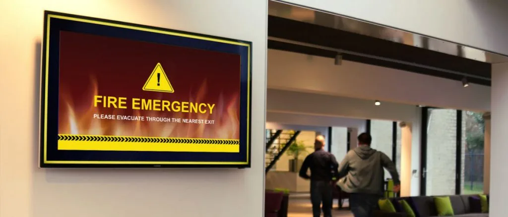 Warning digital signage