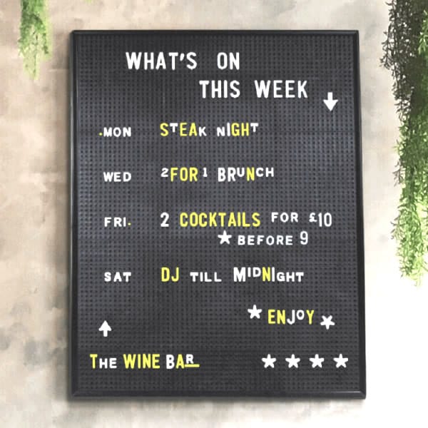 menu letter board