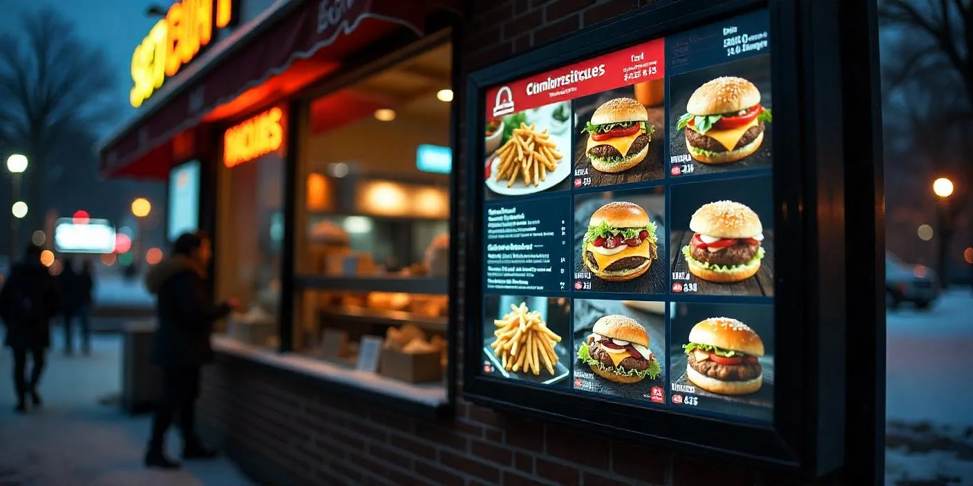 digital display screen for restaurants