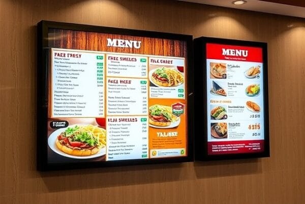 LCD Display Menu in Modern Dining