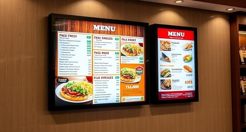 LCD Display Menu in Modern Dining