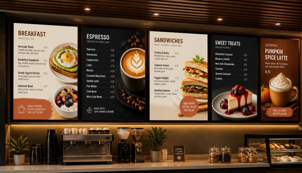 Digital Menu Board for Cafe
