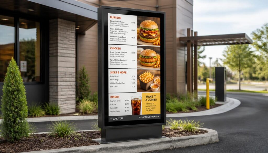 Digital Drive Thru Menu Board Enclosure