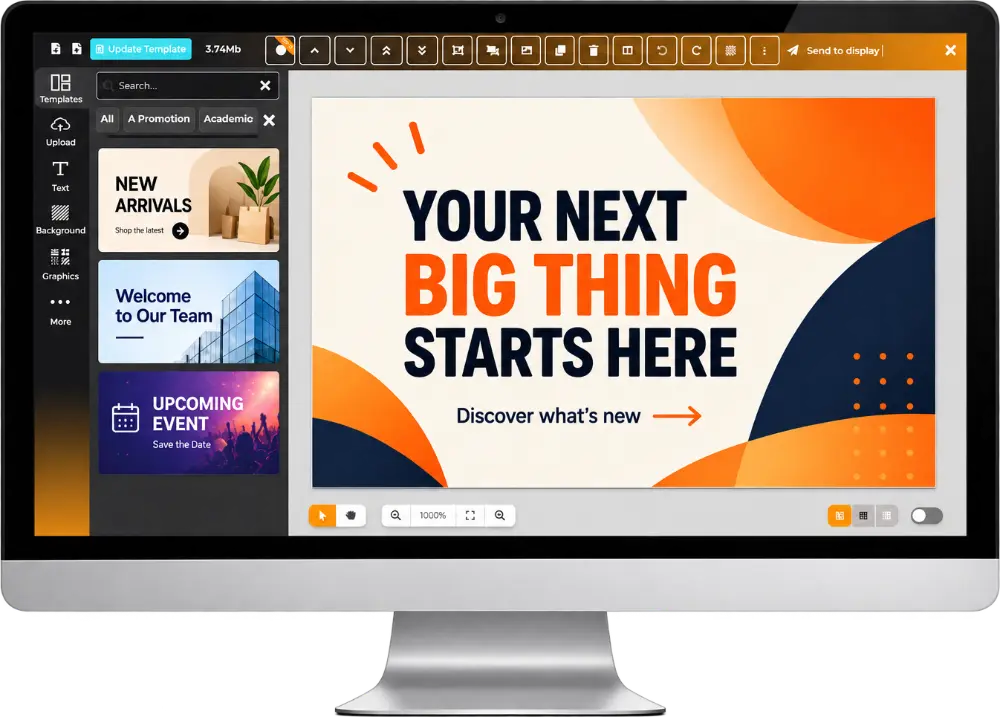 Nento content designer editor on a desktop monitor