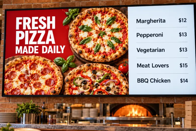 Nento digital signage for Pizzerias