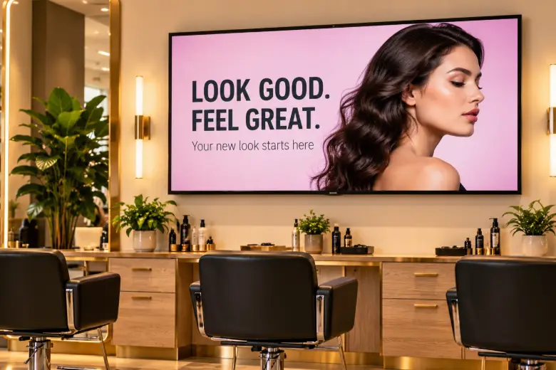 Nento digital signage for Salons & Barbershops
