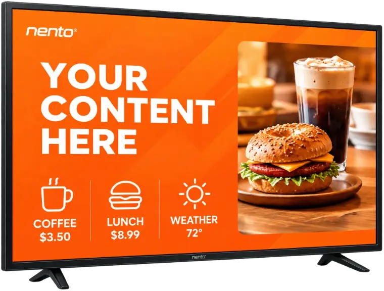TV showing your content on Nento digital signage